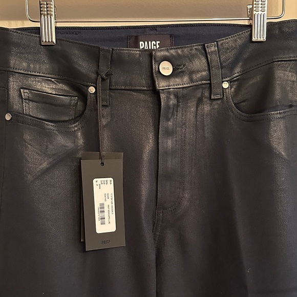 PAIGE coated Women's Wide Leg navy Jeans - Picture 2 of 8